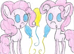 Size: 2196x1612 | Tagged: safe, artist:turtwig8123, bubble berry, pinkie pie, earth pony, pony, chibi, rule 63, self ponidox, solo, traditional art