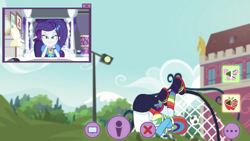 Size: 1334x750 | Tagged: safe, derpibooru import, screencap, rainbow dash, rarity, better together, equestria girls, festival looks, rainbutt dash