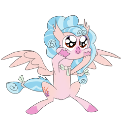 Size: 2000x2000 | Tagged: safe, artist:lauthheure, cozy glow, silverstream, hippogriff, cheek squish, face of mercy, fusion, squishy cheeks