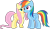 Size: 3000x1751 | Tagged: safe, artist:shutterflyyay, derpibooru import, fluttershy, rainbow dash, pegasus, pony, bedroom eyes, derp, female, flutterdash, lesbian, licking, lidded eyes, mare, shipping, simple background, smiling, taste the rainbow, tongue out, transparent background, vector, wavy mouth