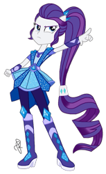 Size: 1257x2048 | Tagged: safe, artist:ilaria122, rarity, better together, equestria girls, super squad goals, alternate hairstyle, clothes, crystal guardian, female, geode of shielding, not a vector, ponied up, simple background, solo, transparent background
