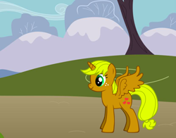 Size: 830x650 | Tagged: safe, artist:anonimo17, applejack, alicorn, pony, pony creator, applecorn, race swap