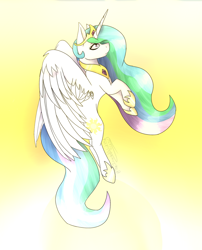 Size: 1024x1265 | Tagged: safe, artist:theinvertedartist556, princess celestia, alicorn, pony, crown, jewelry, peytral, regalia, solo