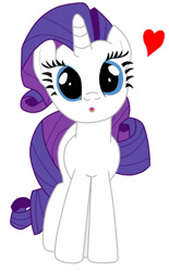 Size: 703x1137 | Tagged: safe, artist:tabrony23, rarity, pony, unicorn, :o, female, heart, mare, open mouth, simple background, solo, white background