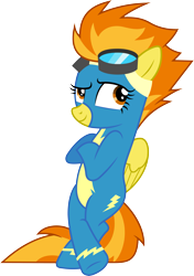 Size: 4547x6465 | Tagged: safe, artist:chrzanek97, derpibooru import, spitfire, pony, newbie dash, absurd resolution, bipedal, bipedal leaning, clothes, simple background, solo, transparent background, vector, wonderbolts uniform