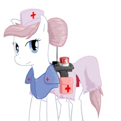 Size: 800x800 | Tagged: safe, artist:vahnara, nurse redheart, earth pony, pony, female, mare, pink mane, pink tail, simple background, white background, white coat