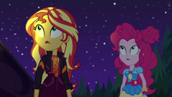 Size: 1920x1080 | Tagged: safe, screencap, pinkie pie, sunset shimmer, better together, equestria girls, sunset's backstage pass!, music festival outfit