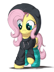 Size: 1500x2000 | Tagged: safe, artist:bugplayer, edit, edited edit, fluttershy, pegasus, pony, bugplayer is trying to murder us, clothes, cute, female, hoodie, mare, shyabetes, simple background, socks, solo, striped socks, transparent background