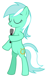 Size: 3401x5580 | Tagged: safe, artist:puetsua, lyra heartstrings, earth pony, pony, absurd resolution, bipedal, microphone, race swap, simple background, singing, solo, transparent background, vector