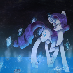 Size: 1000x1000 | Tagged: safe, artist:yexalen, rarity, pony, unicorn, crystal, diamond, magic, solo, telekinesis, unshorn fetlocks