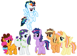 Size: 967x706 | Tagged: safe, artist:iceagelover, applejack, oc, oc:apple blossom, oc:cherry cheesecake, oc:cinnamon apple, oc:emerald spice, oc:prince nova star, oc:spectrum bolt, dracony, earth pony, hybrid, pony, interspecies offspring, offspring, parent:applejack, parent:big macintosh, parent:caramel, parent:cheese sandwich, parent:flash sentry, parent:fluttershy, parent:pinkie pie, parent:rainbow dash, parent:rarity, parent:soarin', parent:spike, parent:twilight sparkle, parents:carajack, parents:cheesepie, parents:flashlight, parents:fluttermac, parents:soarindash, parents:sparity