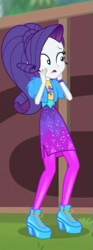 Size: 285x766 | Tagged: safe, derpibooru import, screencap, rarity, better together, equestria girls, festival filters, clothes, cropped, female, high heels, pantyhose, platform heels, platform shoes, ponytail, shoes, side slit, skirt