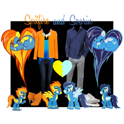 Size: 600x600 | Tagged: safe, derpibooru import, soarin', spitfire, pony, clothes, costume, female, male, shipping, soarinfire, straight