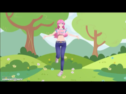 Size: 1024x768 | Tagged: safe, pinkie pie, human, 3d, blurry, humanized, mmd, pose, solo