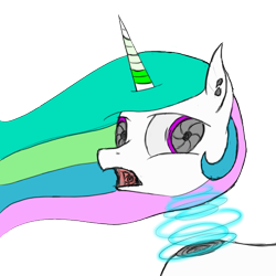 Size: 587x587 | Tagged: safe, artist:qtluna, princess celestia, alicorn, pony, robot, bust, female, mare, portrait, simple background, solo, transparent background