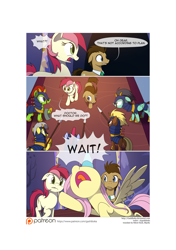 Size: 3541x5016 | Tagged: safe, artist:gashiboka, doctor whooves, fluttershy, roseluck, pegasus, pony, comic:recall the time of no return, comic, male, patreon, patreon logo, stallion