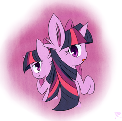 Size: 658x652 | Tagged: safe, artist:ranban, derpibooru import, twilight sparkle, duality, ear fluff, solo