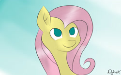 Size: 2560x1600 | Tagged: safe, artist:dybekscoots, fluttershy, pegasus, pony, female, mare, pink mane, solo, yellow coat