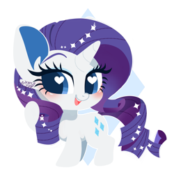 Size: 2387x2387 | Tagged: safe, artist:snow angel, rarity, pony, unicorn, chibi, cute, female, heart eyes, mare, raribetes, smiling, solo, wingding eyes