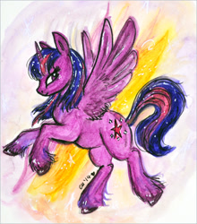 Size: 796x904 | Tagged: safe, artist:twinklestahh, derpibooru import, twilight sparkle, twilight sparkle (alicorn), alicorn, pony, female, mare, solo, traditional art