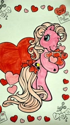 Size: 2121x3771 | Tagged: safe, pinkie pie, earth pony, pony, g3, colored, cute, heart, solo