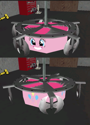 Size: 639x883 | Tagged: safe, pinkie pie, earth pony, pony, robot, 3d, mod, robot arena 2, wat