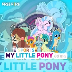 Size: 960x960 | Tagged: safe, gallus, ocellus, sandbar, silverstream, smolder, yona, cute, diaocelles, diastreamies, e-sports, gallabetes, sandabetes, smolderbetes, student six, thailand, title drop, yonadorable, zoom layer