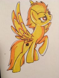 Size: 3024x4032 | Tagged: safe, artist:serra20, derpibooru import, spitfire, proud, solo, traditional art