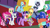 Size: 1920x1080 | Tagged: safe, derpibooru import, screencap, applejack, fluttershy, pinkie pie, princess celestia, princess luna, rainbow dash, rarity, silver sable, spike, twilight sparkle, twilight sparkle (alicorn), alicorn, dragon, earth pony, pegasus, pony, unicorn, between dark and dawn, mane seven, mane six, royal guard, scroll, winged spike