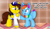 Size: 1842x1062 | Tagged: safe, artist:rainbow eevee, derpibooru import, rainbow dash, oc, oc only, oc:ponyseb, oc:rainbow eevee, pegasus, pony, brick, clothes, cute, dialogue, eevee, female, hat, implied shipping, inspiration, male, one eye closed, pokefied, pokémon, snapback, species swap, sweater, text, tile