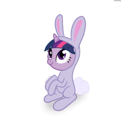 Size: 600x600 | Tagged: safe, artist:hudoyjnik, derpibooru import, twilight sparkle, animal costume, bunny costume, clothes, simple background, solo, transparent background