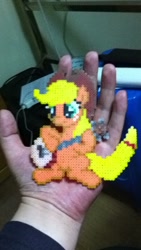 Size: 720x1280 | Tagged: safe, artist:2ju, applejack, earth pony, pony, banjo, musical instrument, perler beads