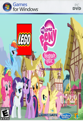 Size: 775x1131 | Tagged: safe, artist:jamnetwork, derpibooru import, applejack, fluttershy, pinkie pie, rainbow dash, rarity, twilight sparkle, earth pony, pegasus, pony, unicorn, box art, crossover, faic, fake, lego, mane six, microsoft, my little pony logo, video game, windows, wrong aspect ratio