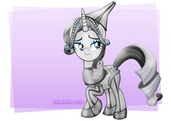 Size: 1600x1131 | Tagged: safe, artist:jucamovi1992, rarity, pony, unicorn, crossover, female, lidded eyes, mare, raised hoof, smiling, solo, the wizard of oz, tin man