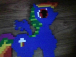 Size: 640x480 | Tagged: safe, artist:pinkameena, derpibooru import, rainbow dash, pegasus, pony, custom, irl, lego, photo, solo, toy