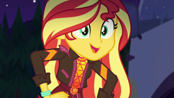 Size: 1920x1080 | Tagged: safe, screencap, sunset shimmer, better together, equestria girls, sunset's backstage pass!, music festival outfit, solo