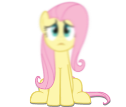 Size: 705x598 | Tagged: safe, fluttershy, pegasus, pony, blurry, face, looking up, reference, sad, simple background, sitting, solo, song reference, transparent background