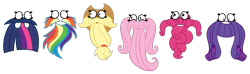 Size: 1024x302 | Tagged: safe, artist:puperhamster, derpibooru import, applejack, fluttershy, pinkie pie, rainbow dash, rarity, twilight sparkle, applejack's hat, barely pony related, beard, cowboy hat, eye, eyes, facial hair, hat, mane six, moustache, simple background, transparent background, vector, wat