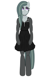 Size: 3200x4800 | Tagged: safe, alternate version, artist:fascismnotincluded, marble pie, anthro, unguligrade anthro, arm hooves, choker, clothes, dress, evening gloves, eyeshadow, gloves, high res, long gloves, makeup, simple background, solo, stockings, thigh highs, transparent background, vector