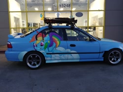 Size: 2048x1536 | Tagged: safe, derpibooru import, rainbow dash, car, honda, honda civic, honda dash, irl, itasha, photo