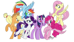 Size: 1762x1000 | Tagged: safe, artist:amberlynndash17, derpibooru import, applejack, fluttershy, pinkie pie, rainbow dash, rarity, twilight sparkle, twilight sparkle (alicorn), alicorn, earth pony, pegasus, pony, unicorn, cute, female, mane six, mare, open mouth, simple background, smiling, spread wings, starry eyes, transparent background, wingding eyes, wings