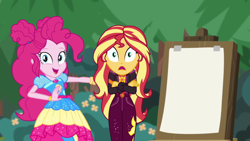 Size: 1920x1080 | Tagged: safe, screencap, pinkie pie, sunset shimmer, better together, equestria girls, sunset's backstage pass!, music festival outfit