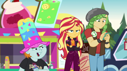 Size: 1920x1080 | Tagged: safe, screencap, sandalwood, snips, sunset shimmer, better together, equestria girls, sunset's backstage pass!, music festival outfit