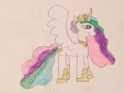 Size: 3264x2448 | Tagged: safe, artist:smurfettyblue, princess celestia, alicorn, pony, female, mare, solo, traditional art