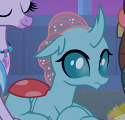 Size: 728x699 | Tagged: safe, screencap, ocellus, silverstream, changedling, changeling, hippogriff, school raze, cropped, female, prone, solo focus