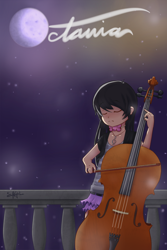 Size: 666x1000 | Tagged: safe, artist:inkintime, octavia melody, human, cello, clothes, female, humanized, little octavia, musical instrument, practice, solo, younger