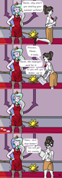 Size: 2039x5784 | Tagged: safe, artist:pony4koma, derpibooru import, princess celestia, raven, human, begging, cake, cakelestia, canterlot, clothes, element of generosity, element of honesty, element of kindness, element of laughter, element of loyalty, element of magic, elements of harmony, embarrassed, food, glasses, hair bun, humanized, jewelry, leggings, legs, miniskirt, pantyhose, paperwork, red dress, regalia, secretary, shoes, side slit, skirt, taxes, this will end in tears, trollestia