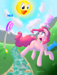 Size: 687x900 | Tagged: safe, artist:victoreach, pinkie pie, earth pony, pony, detailed background, female, mare, solo