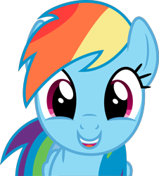 Size: 5424x6000 | Tagged: safe, artist:skie-vinyl, derpibooru import, rainbow dash, pegasus, pony, the super speedy cider squeezy 6000, bust, cute, dashabetes, female, hnnng, looking at you, mare, open mouth, simple background, smiling, solo, transparent background, vector