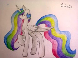 Size: 640x480 | Tagged: safe, artist:pinkcloudhugger, princess celestia, alicorn, pony, female, mare, traditional art